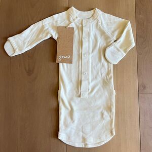 NWT Goumi Kids Cloud Baby Gown SZ NB Newborn White Snap Bamboo Sleeper Jamms